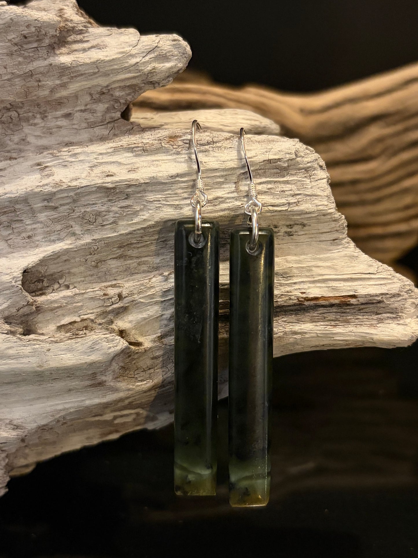 Pounamu Mau Taringa (Earrings) 45mm