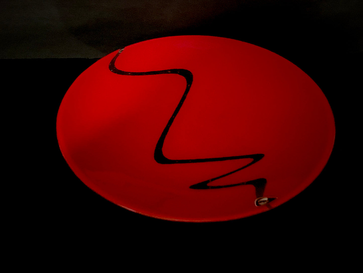 Fused Glass Bowl by Maori Boy - Awa (River) Design (red) 32cm