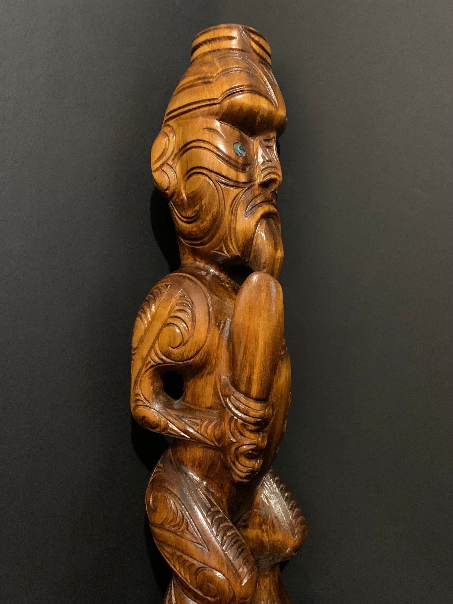 Carved Teko Teko on stand - 62cm by Wood Masters