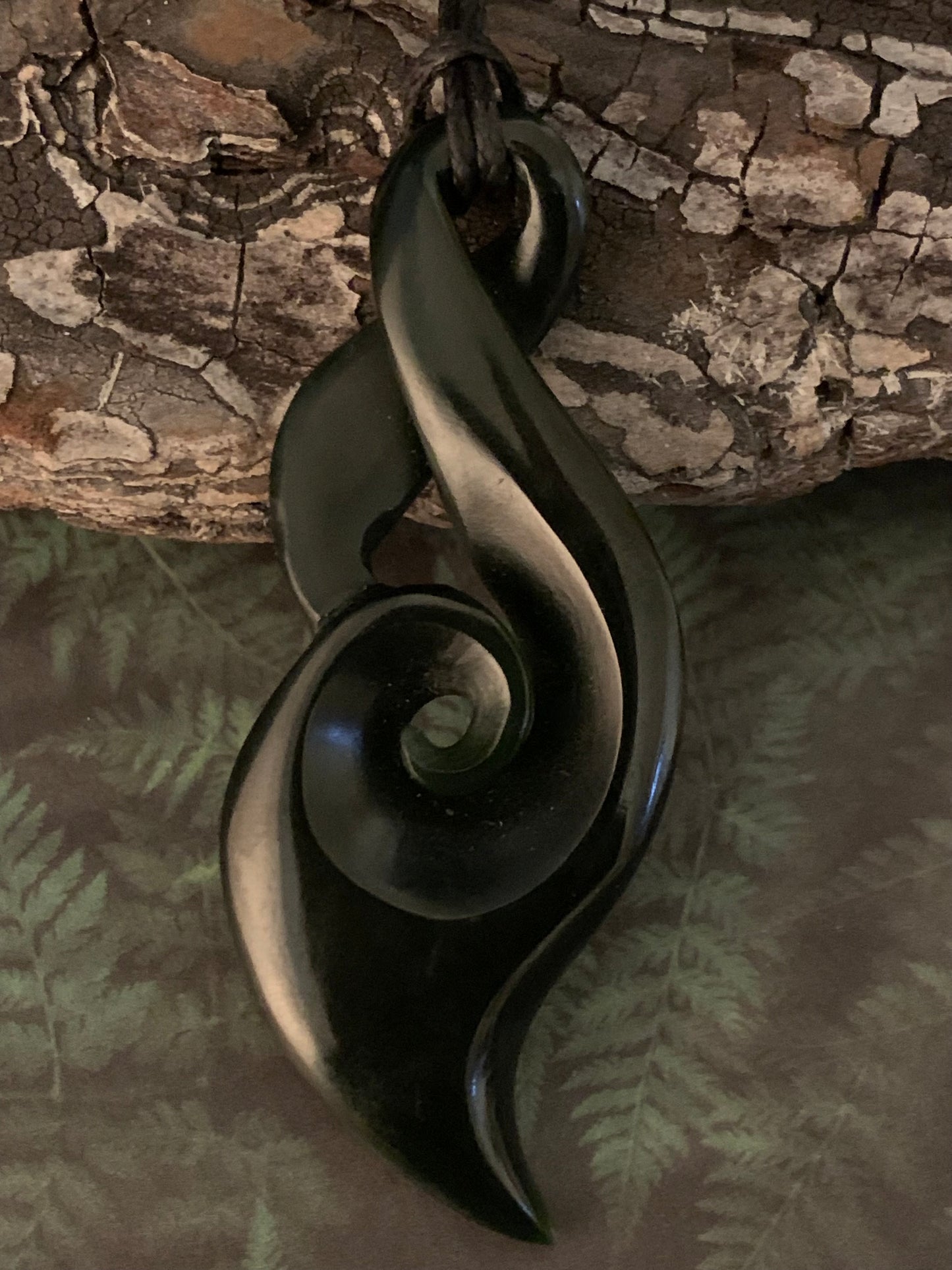 NZ Jade Twist Pendant with koru detail Silver Fern Gallery