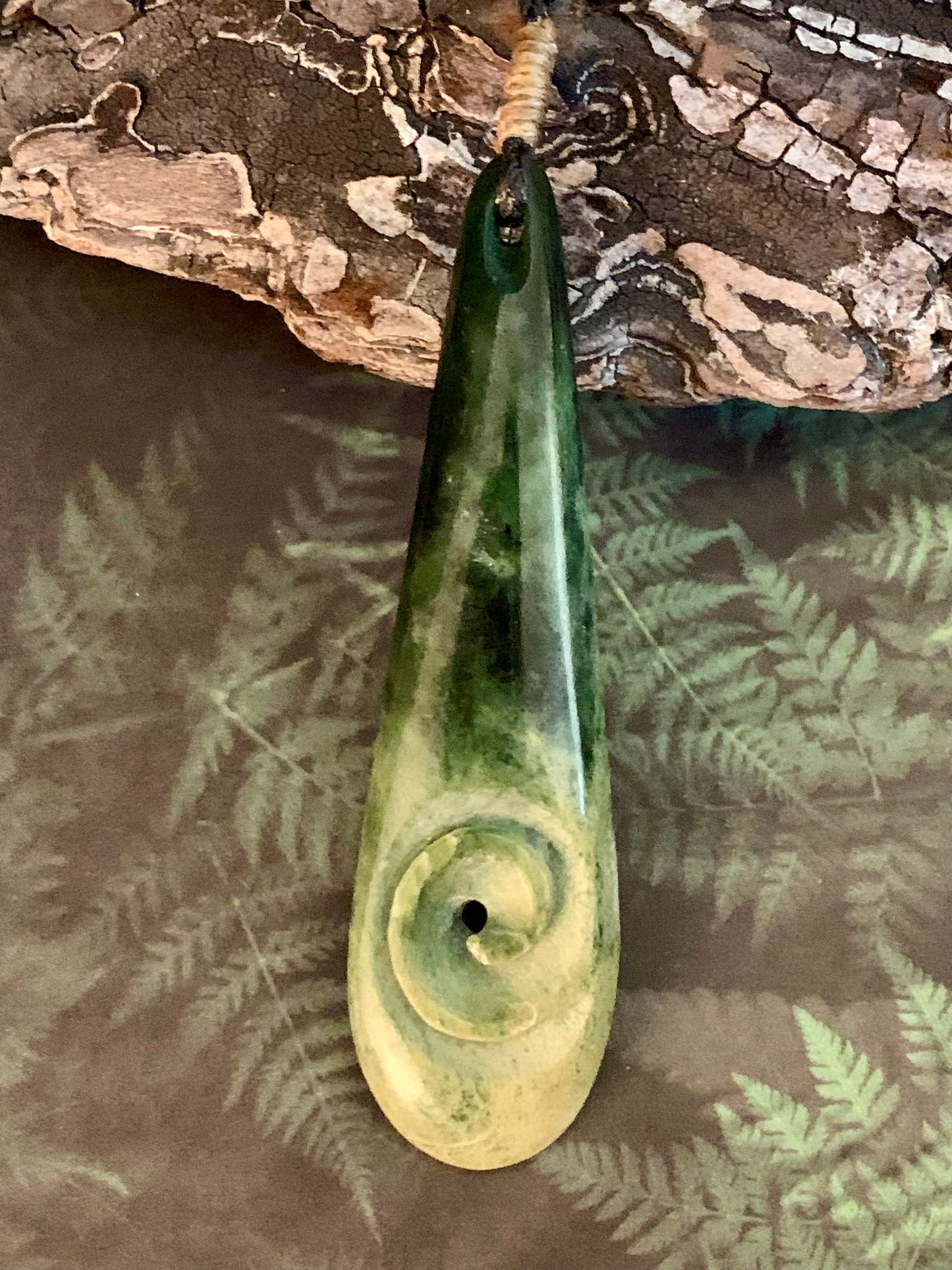 Pounamu Roimata with Koru 8cm