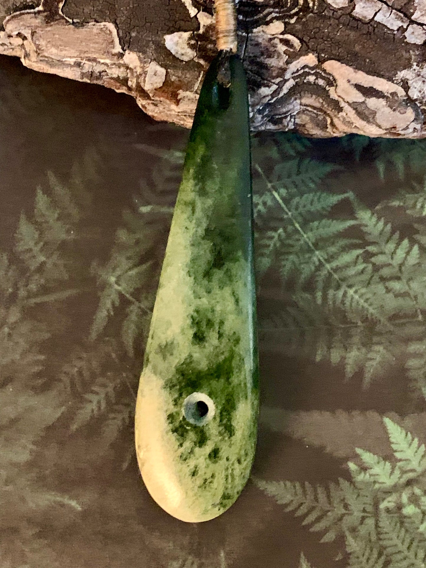 Pounamu Roimata with Koru 8cm