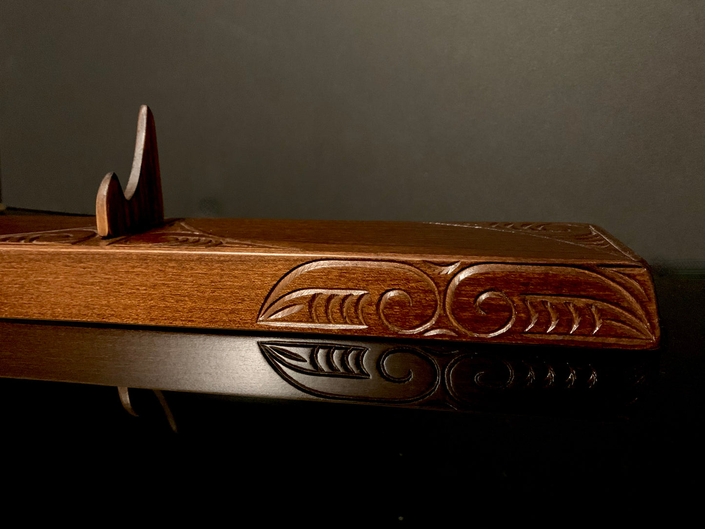 Carved Taiaha with Stand - 143cm by Wood Masters