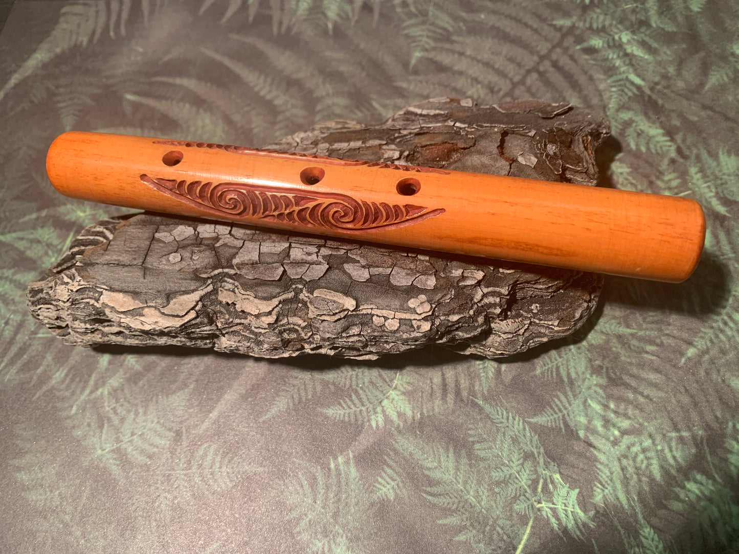 Carved Bone Koauau (flute) 15cm  - by Alex Sands