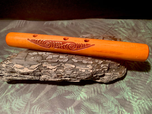 Carved Bone Koauau (flute) 15cm  - by Alex Sands