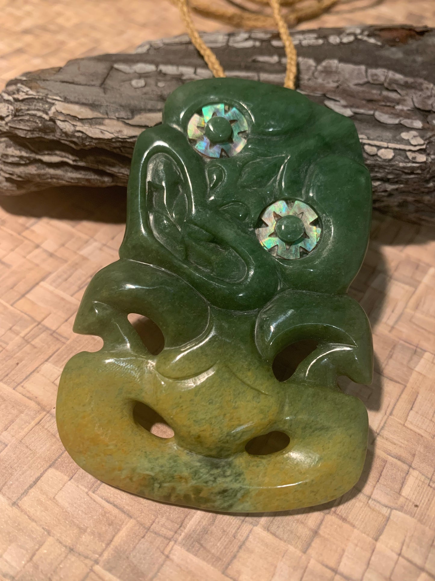 front view of Tiki Maori pendant by Alex Sands available from Silver Fern Gallery