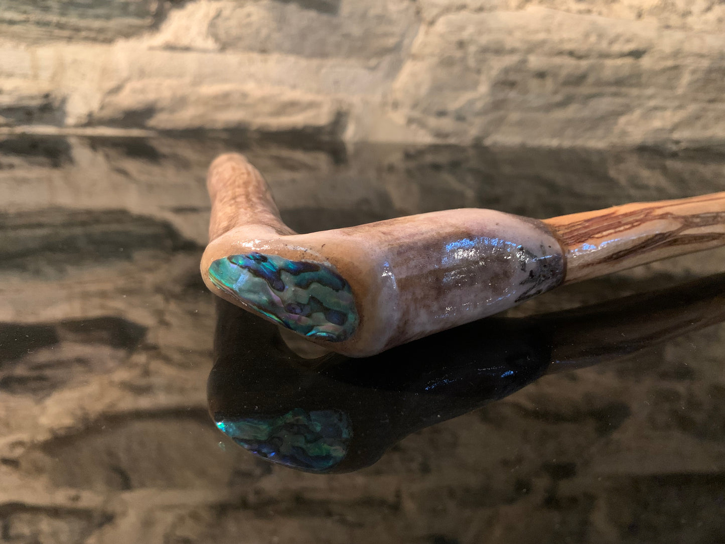 Hand Made Walking Stick - Deer Antler - by John Guise