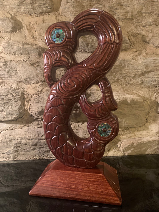 Carved Manaia on stand - 41cm by Wood Masters