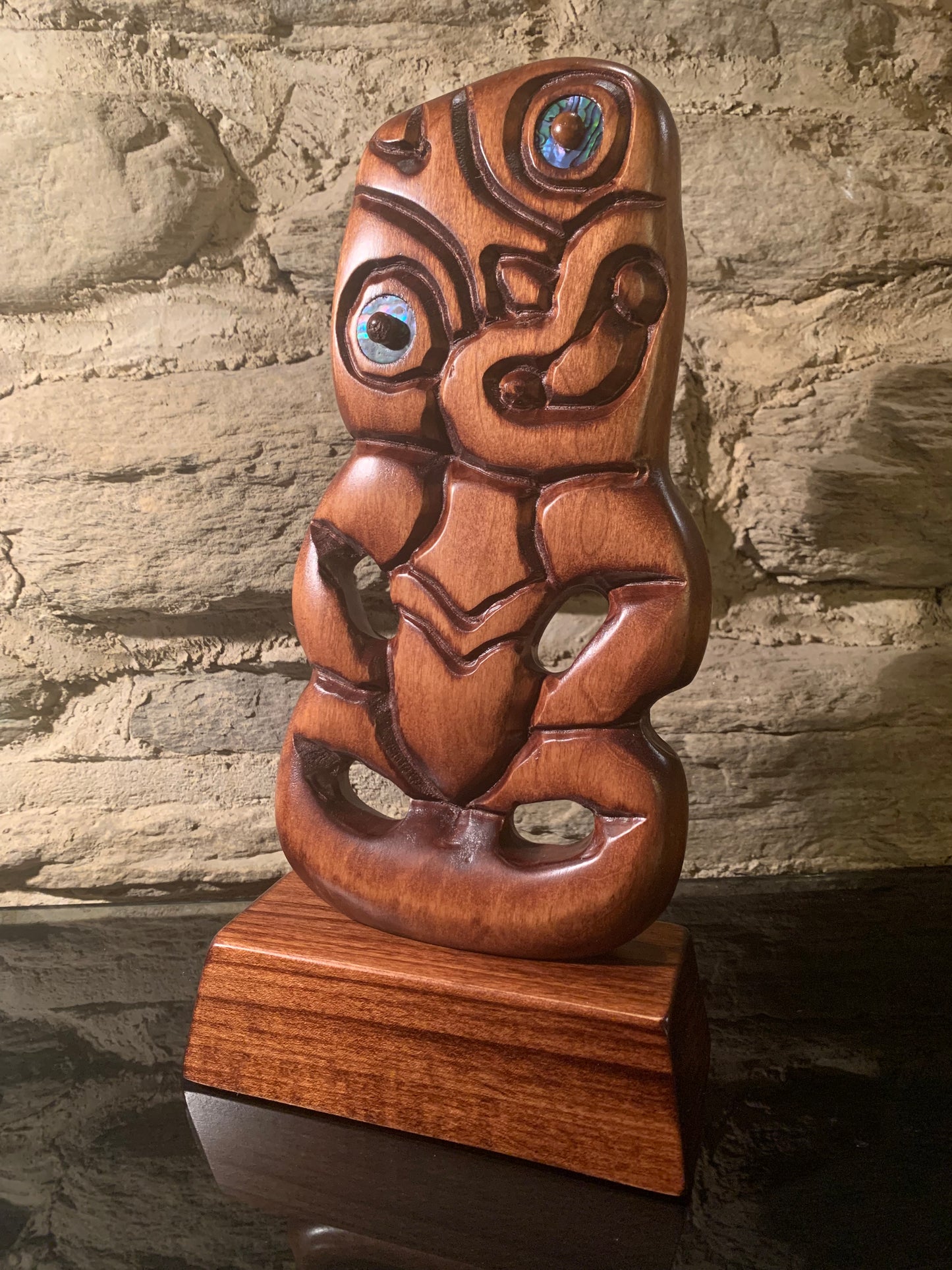 small Maori tiki carved in New Zealand and available from Silver Fern Gallery