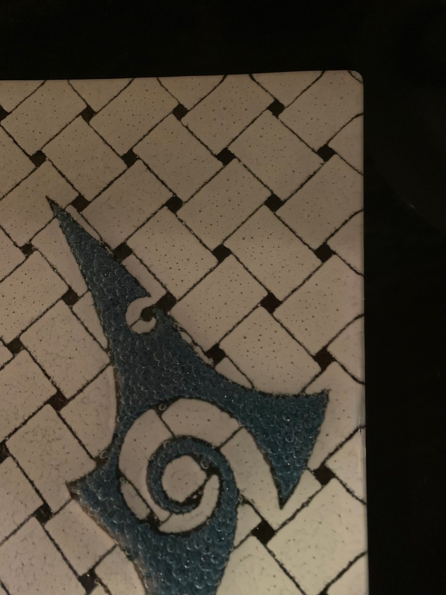 Fused Glass Platter by Maori Boy - Aotearoa Kete Design (white and teal)