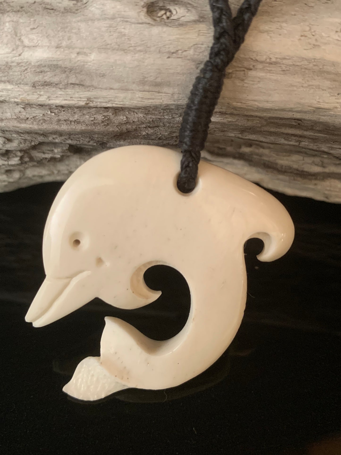 Bone Dolphin Pendant - by Peter Mitchell