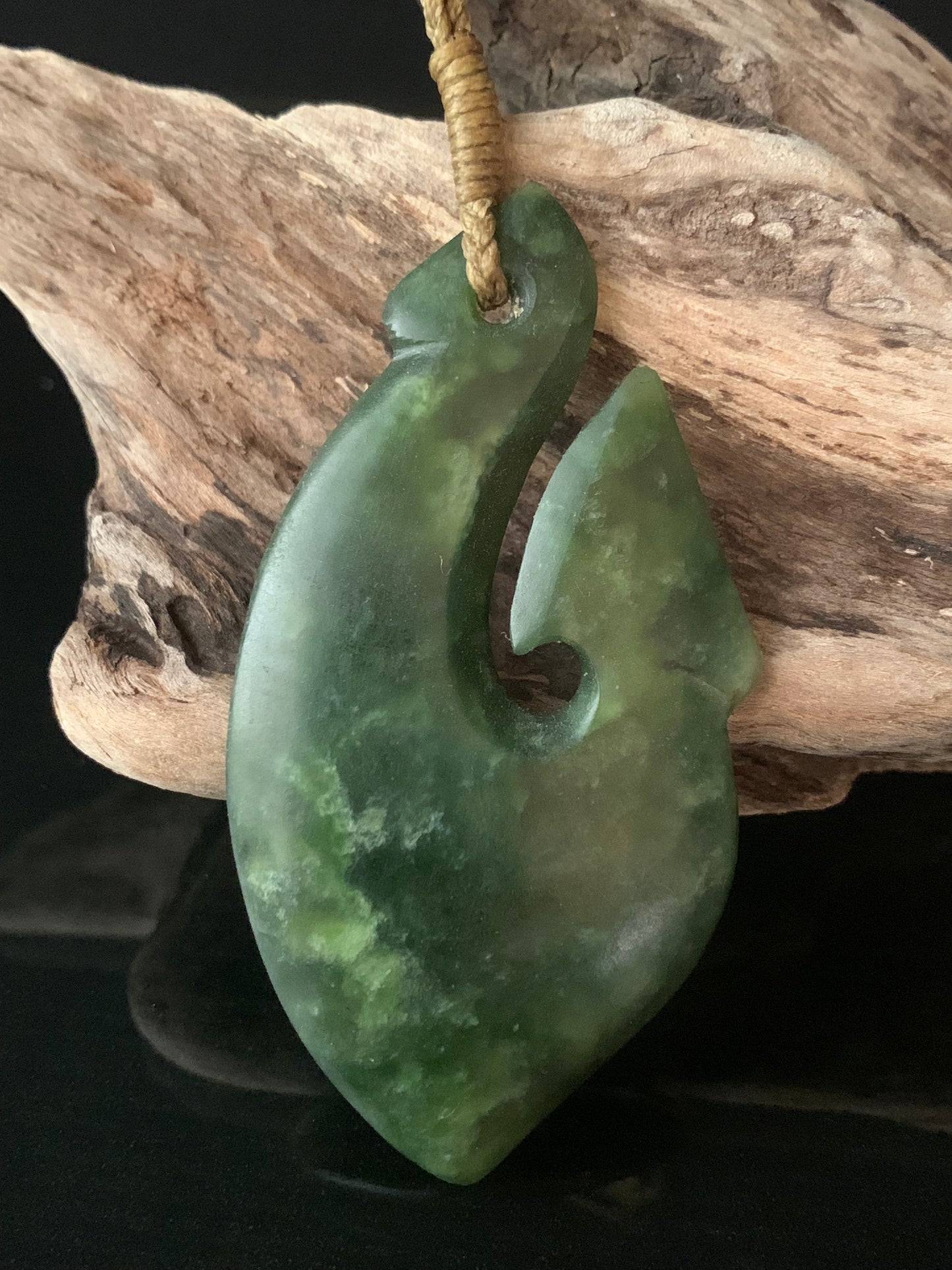 Pounamu Hei Matau 70mm by Alex Sands