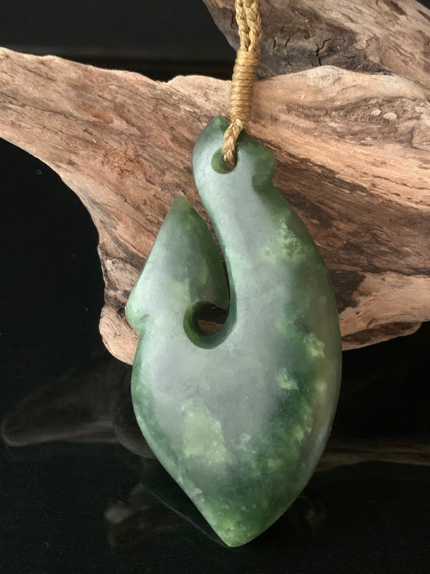Pounamu Hei Matau 70mm by Alex Sands