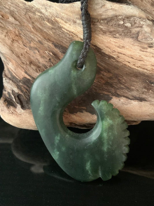 Pounamu Hei Matau 54mm by Alex Sands