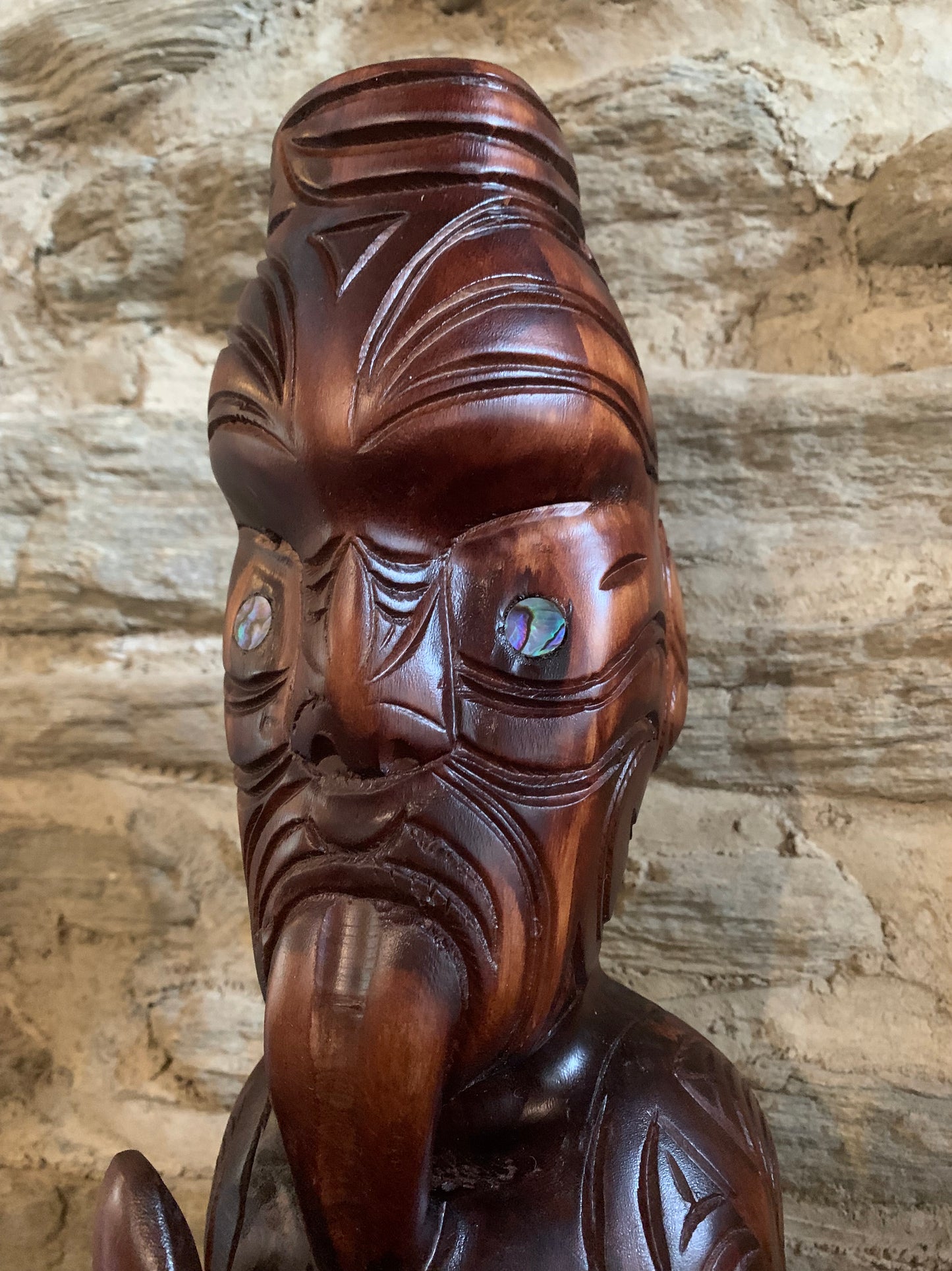 Carved Teko Teko on stand - 62cm by Wood Masters