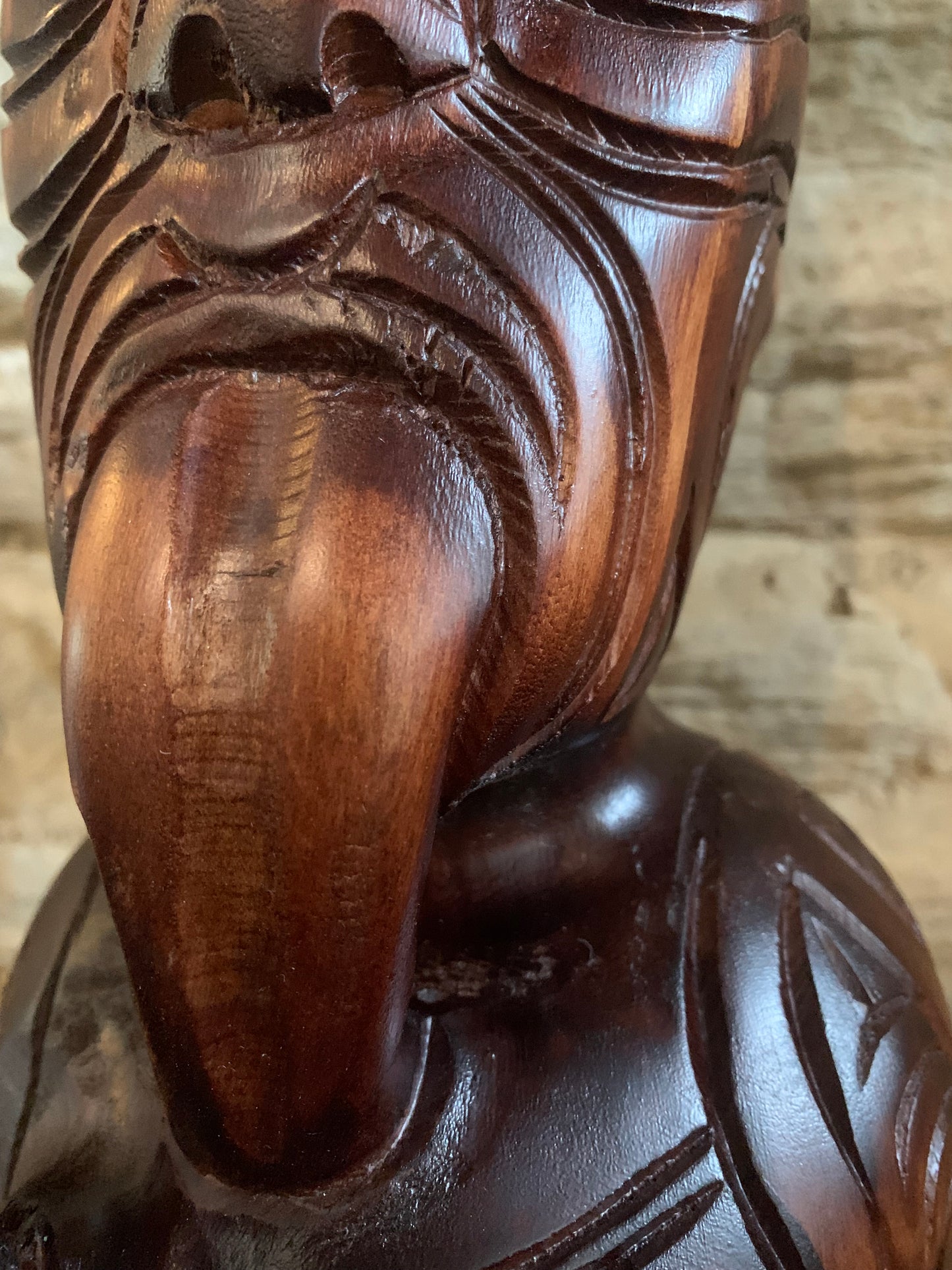 Carved Teko Teko on stand - 62cm by Wood Masters