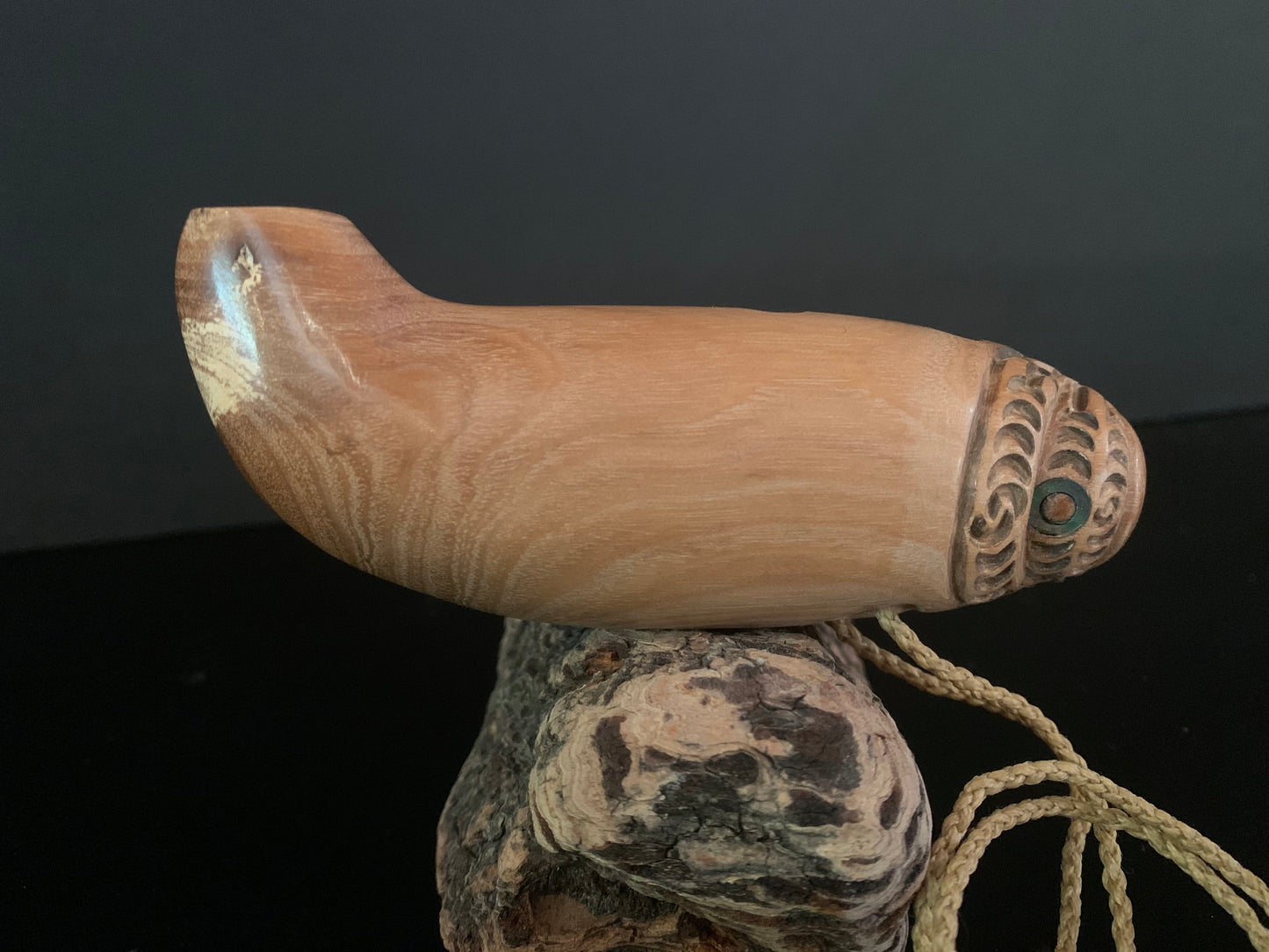 Carved Manuka Wood Nguru (flute) by Alex Sands