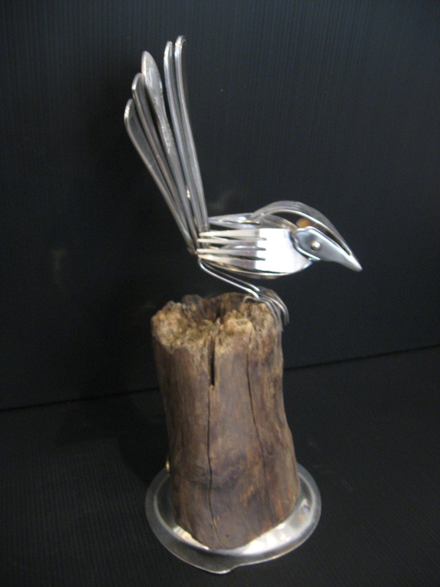 Sculpture from Cutlery Piwakawaka (Fantail) by Nathan Hull Silver Fern Gallery