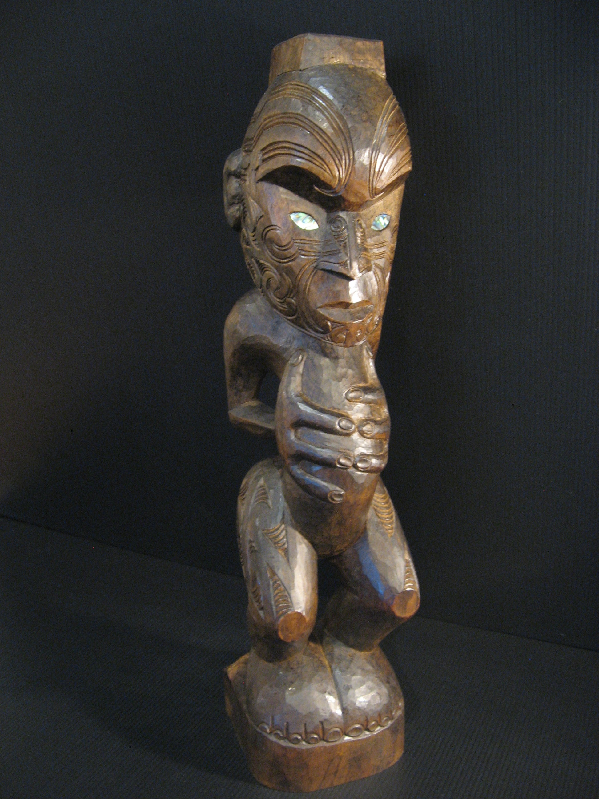 Hand Carved Maori Tekoteko Carving by Thomas Hansen Silver Fern Gallery