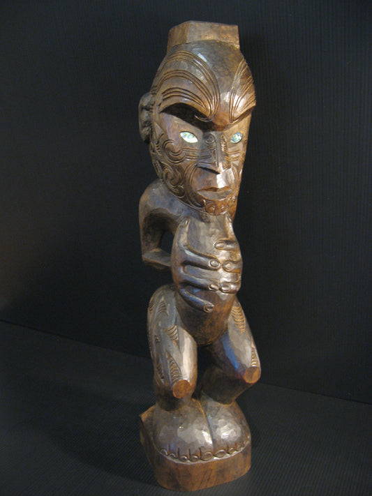 Hand Carved Maori Tekoteko Carving by Thomas Hansen Silver Fern Gallery