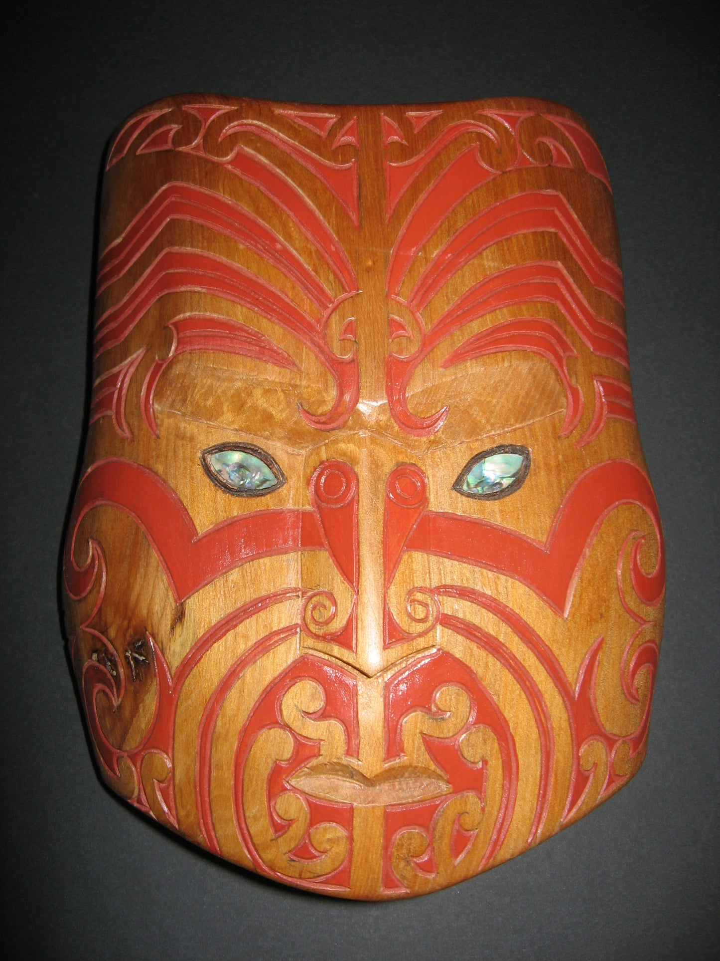 Hand Carved Maori Upoko Mask by Thomas Hansen Silver Fern Gallery