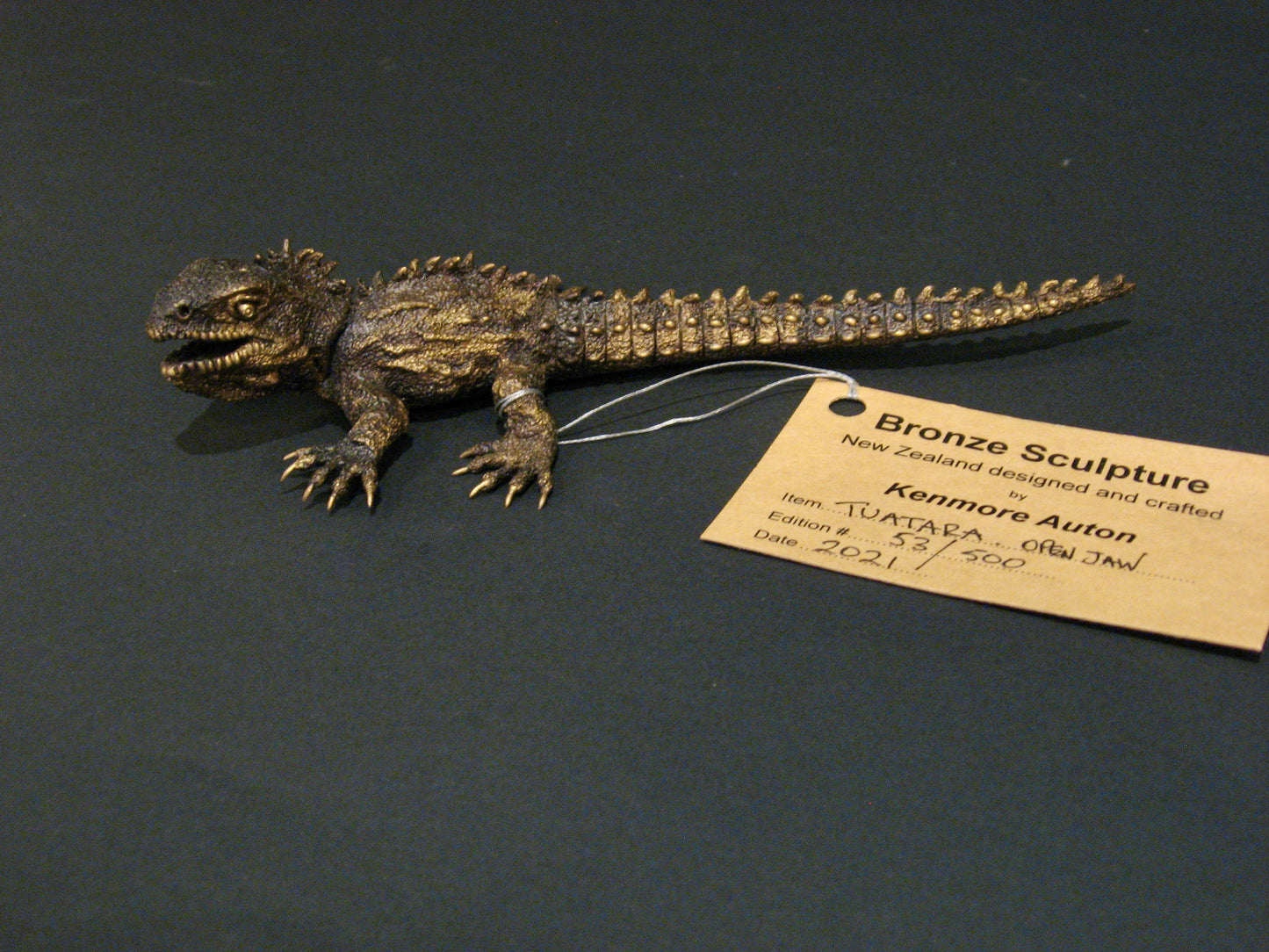 Bronze Sculpture New Zealand Native Tuatara by Kenmore Auton Silver Fern Gallery