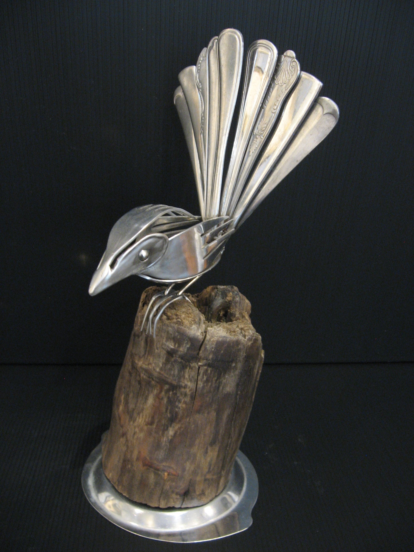 Sculpture from Cutlery Piwakawaka (Fantail) by Nathan Hull Silver Fern Gallery