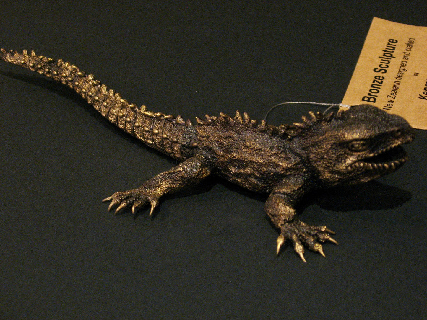 Bronze Sculpture New Zealand Native Tuatara by Kenmore Auton available from Silver Fern Gallery