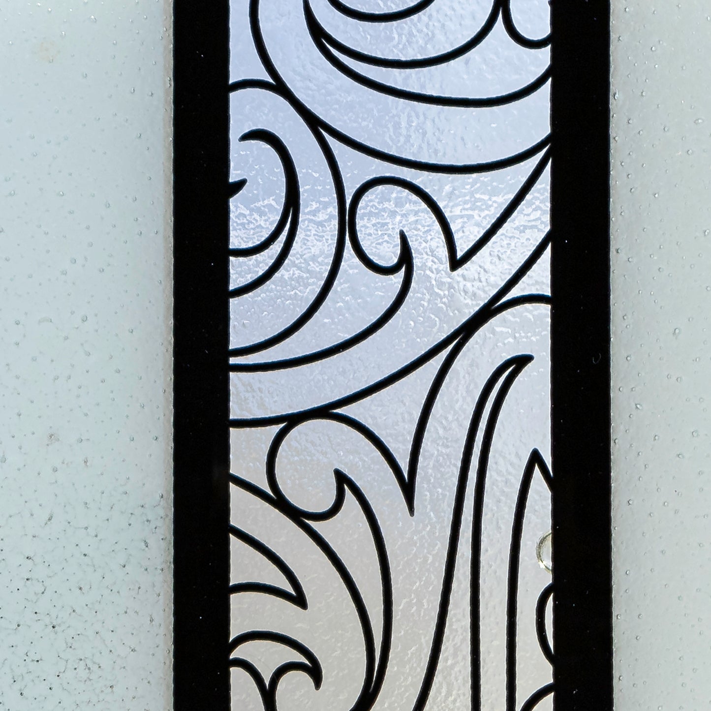Fused Glass Bowl by Maori Boy - Rongo Design (white and black) 40cm