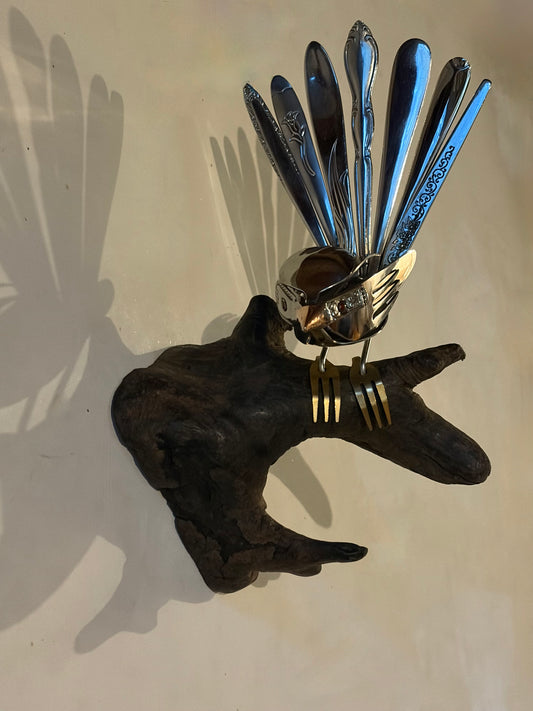 Cutlery Piwakawaka (Fantail) (wall mounted) by Nathan Hull no.12