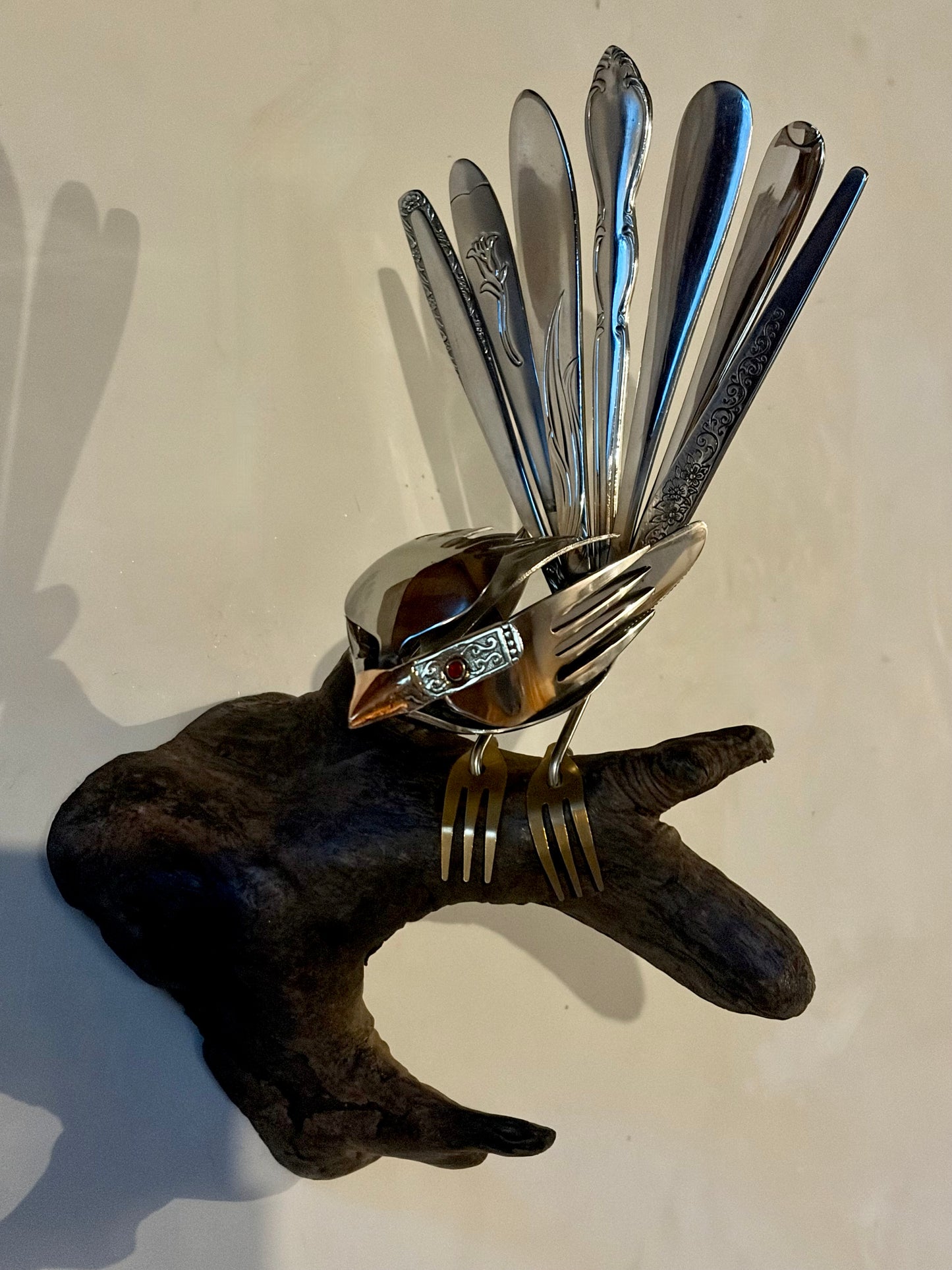 Cutlery Piwakawaka (Fantail) (wall mounted) by Nathan Hull no.12