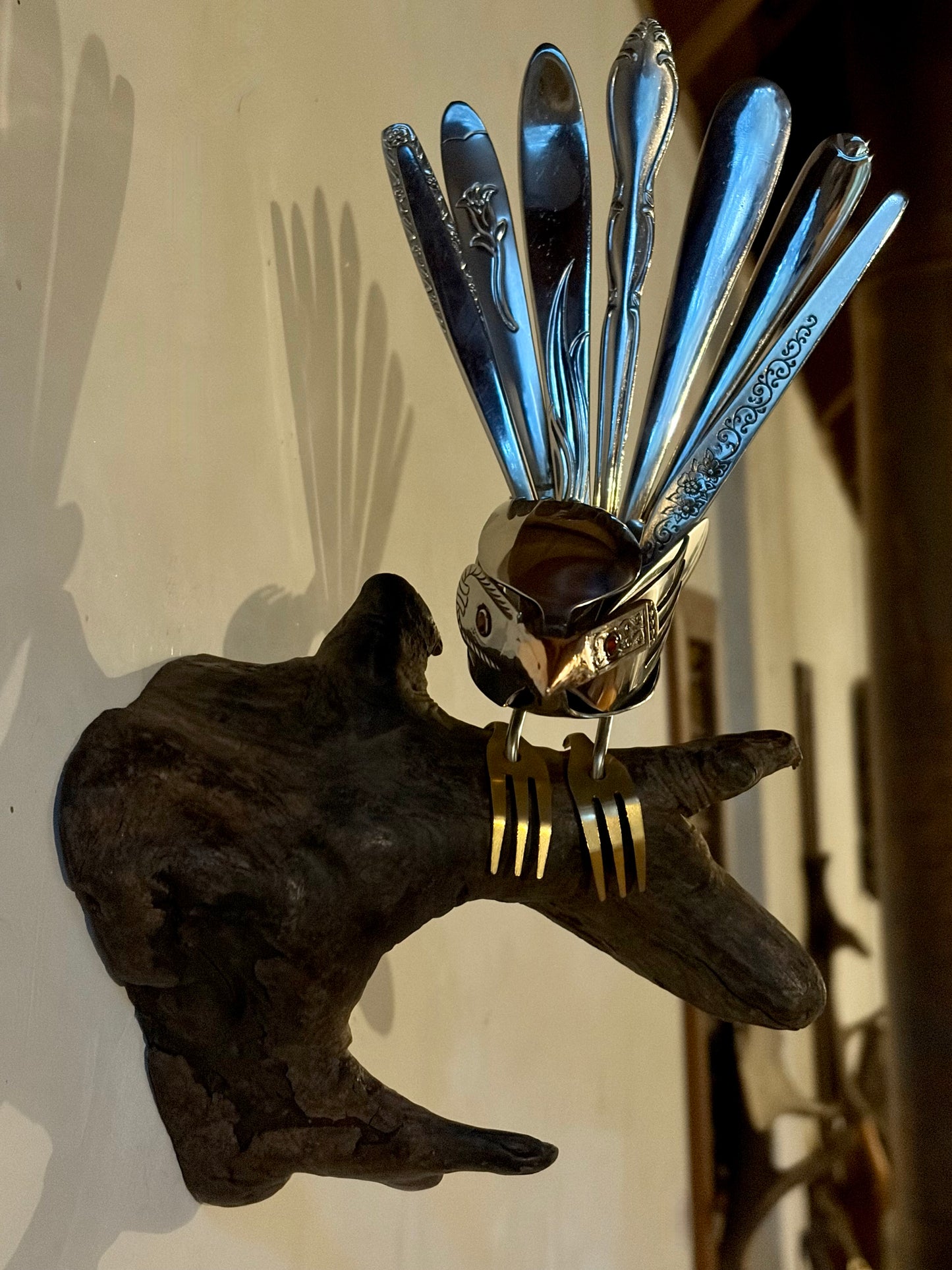 Cutlery Piwakawaka (Fantail) (wall mounted) by Nathan Hull no.12
