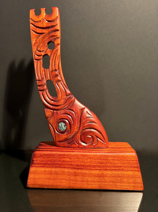 Hand Carved Taurapa (Stern Post) Trophy 23cm by Wood Masters