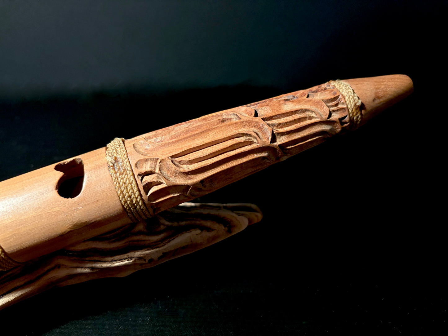 Carved Manuka Wood Putorino (flute) by Alex Sands