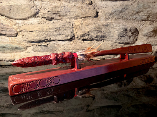Carved Taiaha on stand - 78cm by Wood Masters
