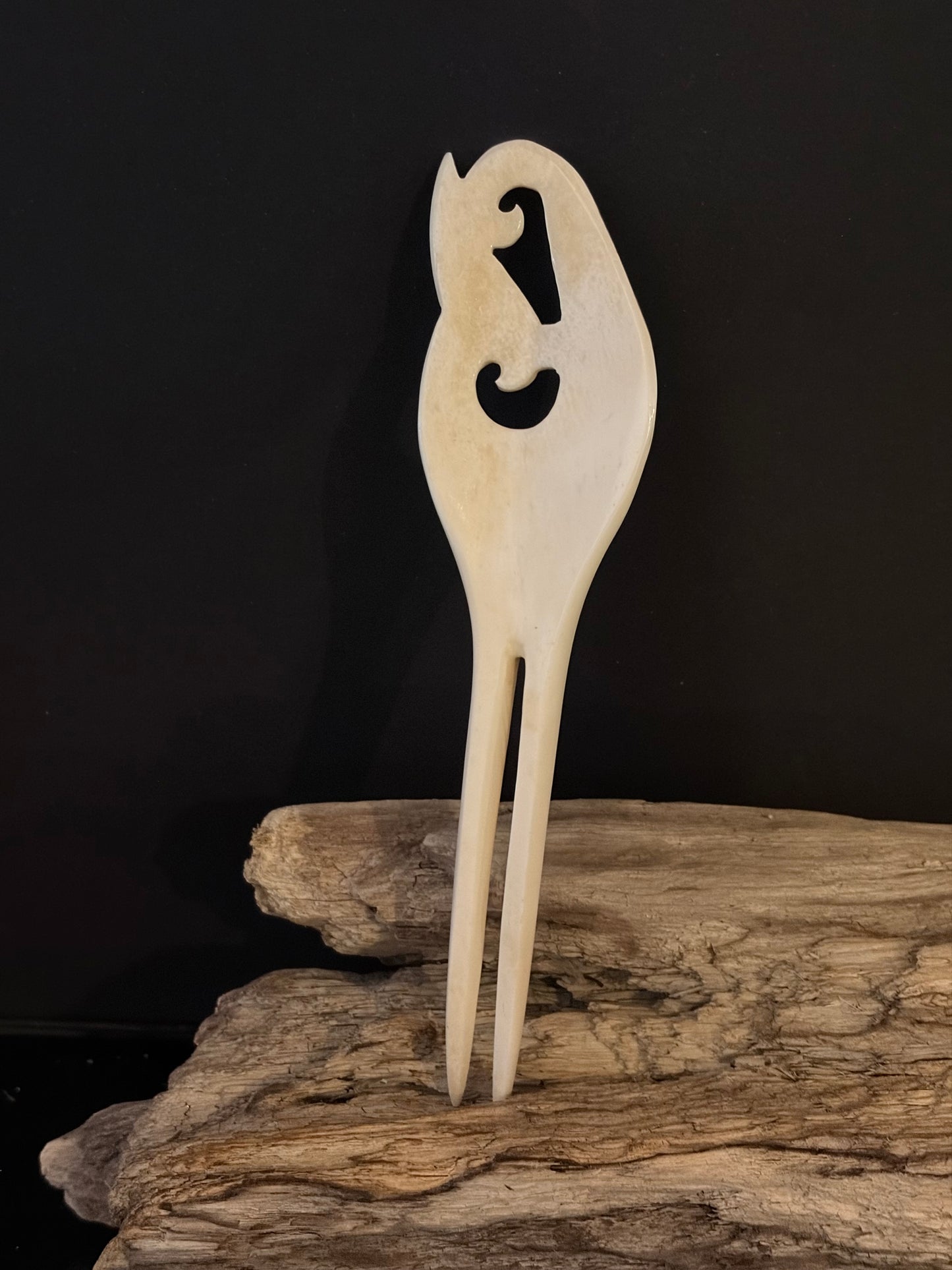 Carved Bone Heru (comb) by Alex Sands