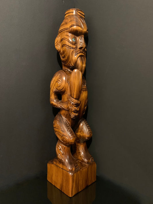 Carved Teko Teko on stand - 62cm by Wood Masters