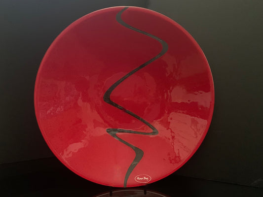 Fused Glass Bowl by Maori Boy - Awa Design (red) 40cm