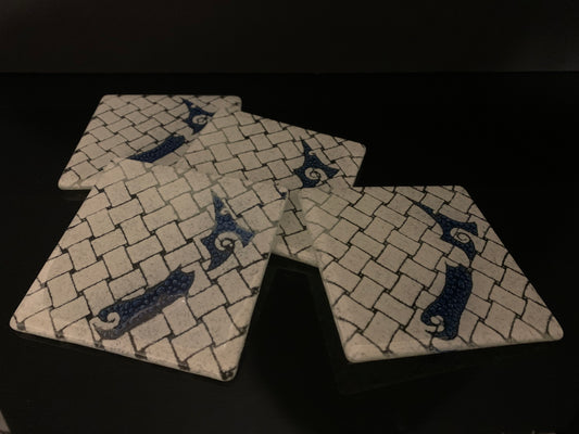 Fused Glass Coaster Set by Maori Boy - Aotearoa Kete Design