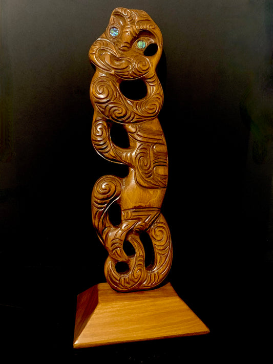 Carved Teko Teko on base - 54cm by Wood Masters