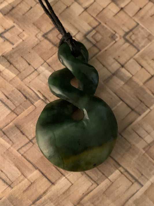 Maori Pounamu double twist pendant from New Zealand available to purchase