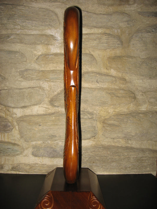 Carved Matau on stand - 55cm by Wood Masters