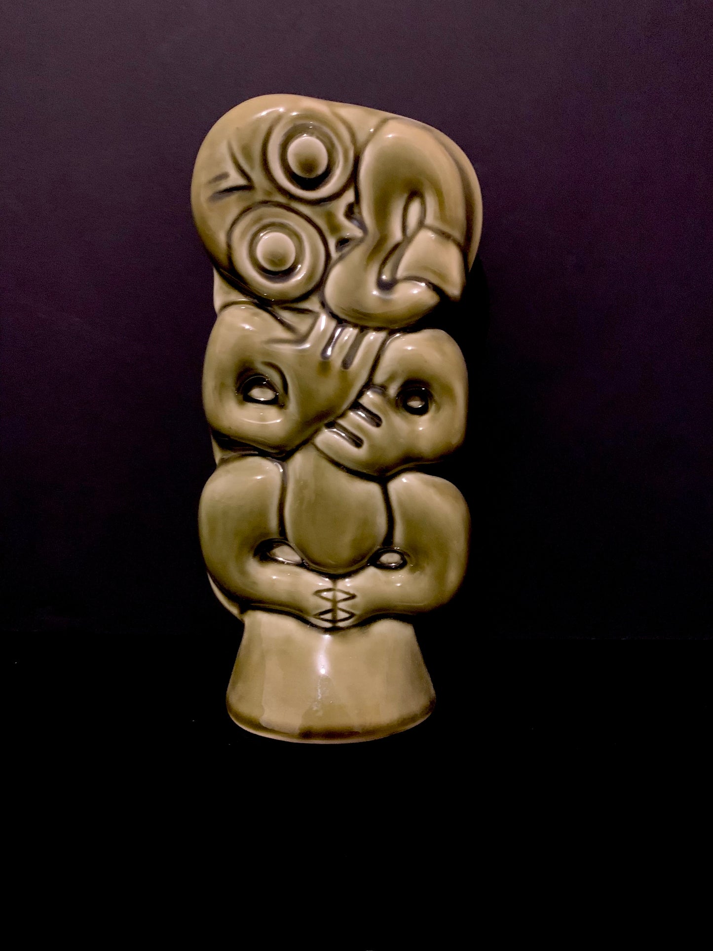 Ceramic Tiki by Bob Steiner (green)