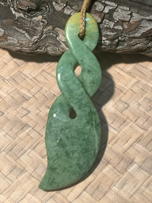 Pounamu double twist by Alex Sands available for purchase