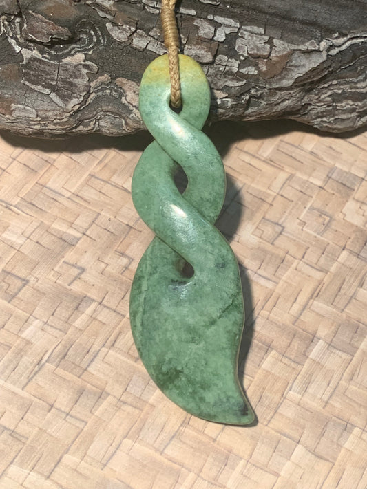 Pounamu double twist by Alex Sands available for purchase