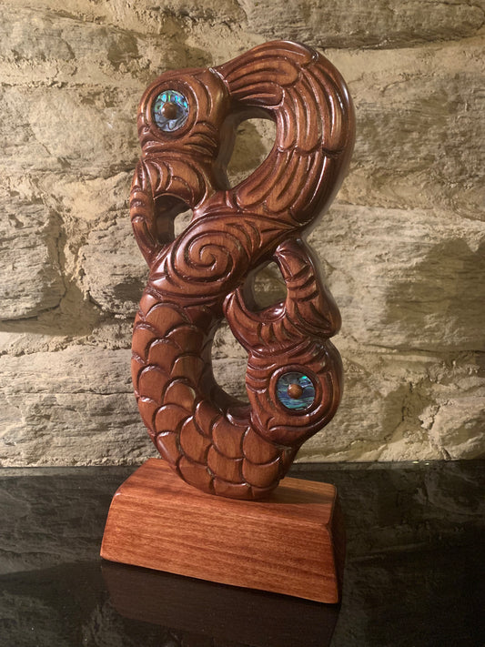 Carved Manaia on stand - 30cm by Wood Masters