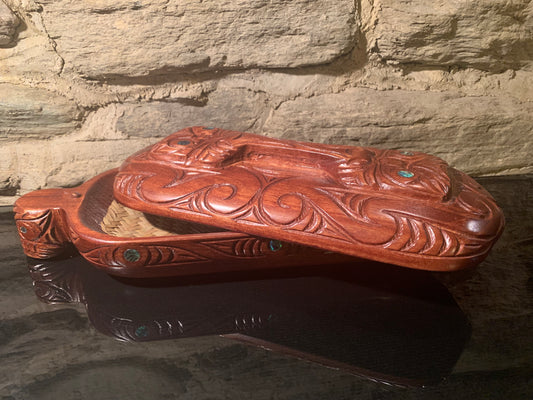 Maori wakahuia jewellery treasure box carved in New Zealand and available from Silver Fern Gallery