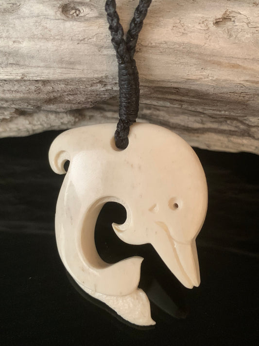 Bone Dolphin Pendant - by Peter Mitchell