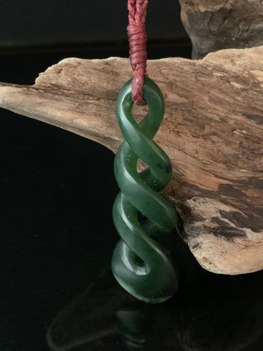 Pounamu Triple Twist 60mm - by Alex Sands