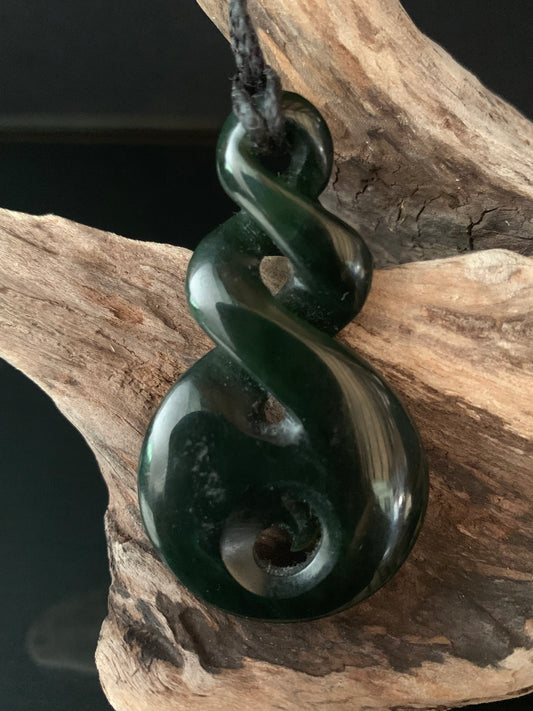 Pounamu Double Twist with Koru 52mm